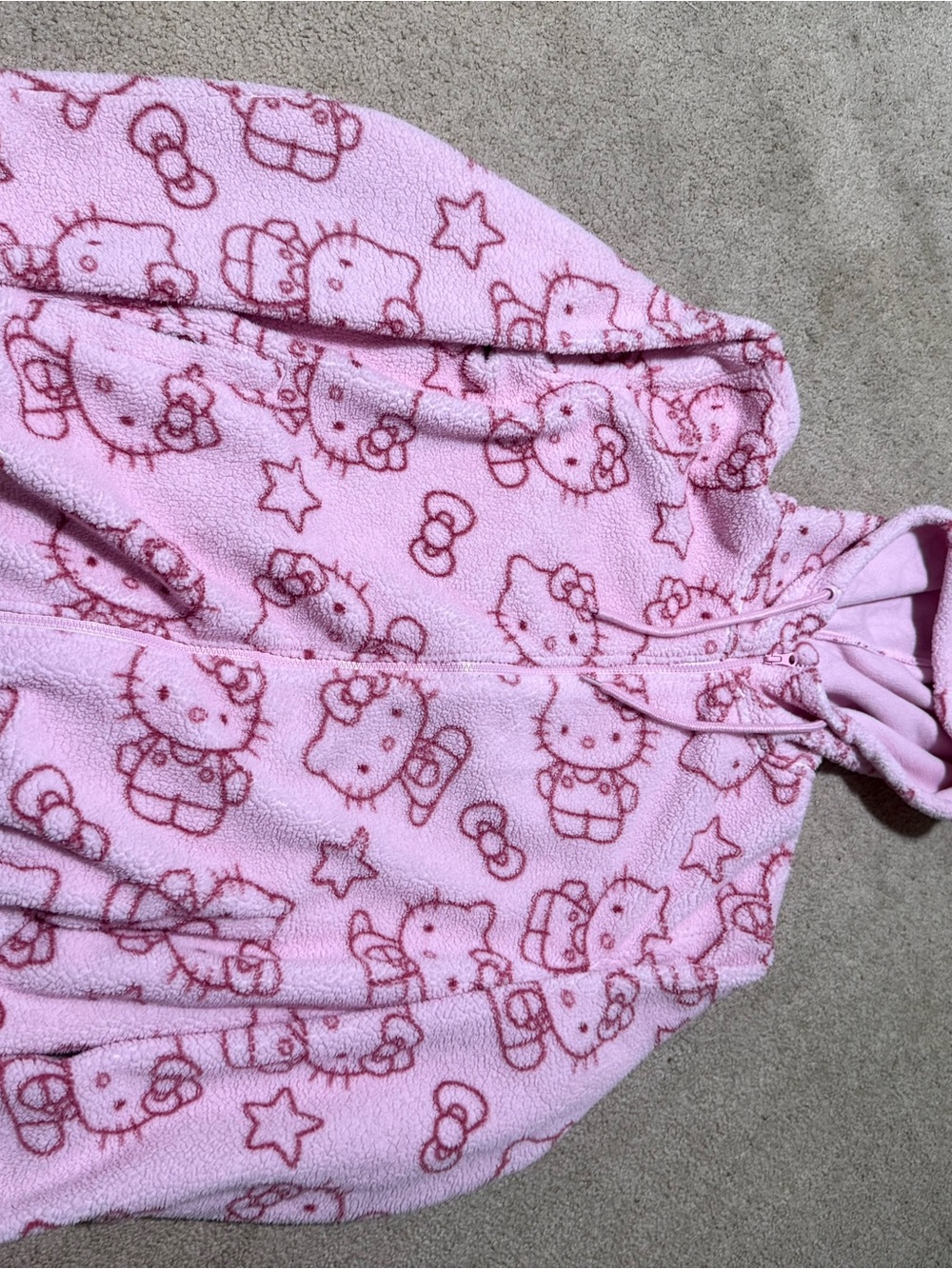 Aeropostale Hello Kitty Light Pink Plush Hoodie